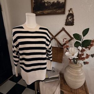 Classic Black and White Striped Women's Sweater
